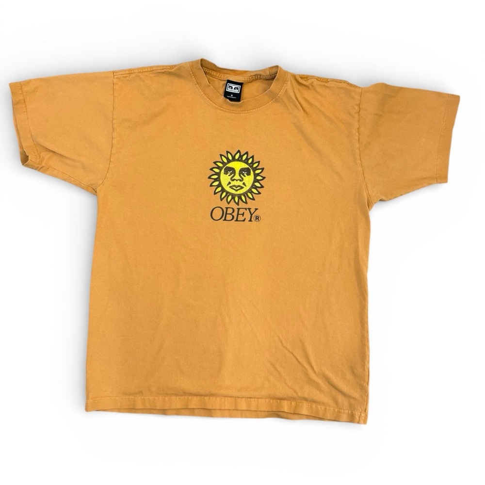 OBEY Sunflower Logo Mustard Graphic Tee Streetwear Unisex